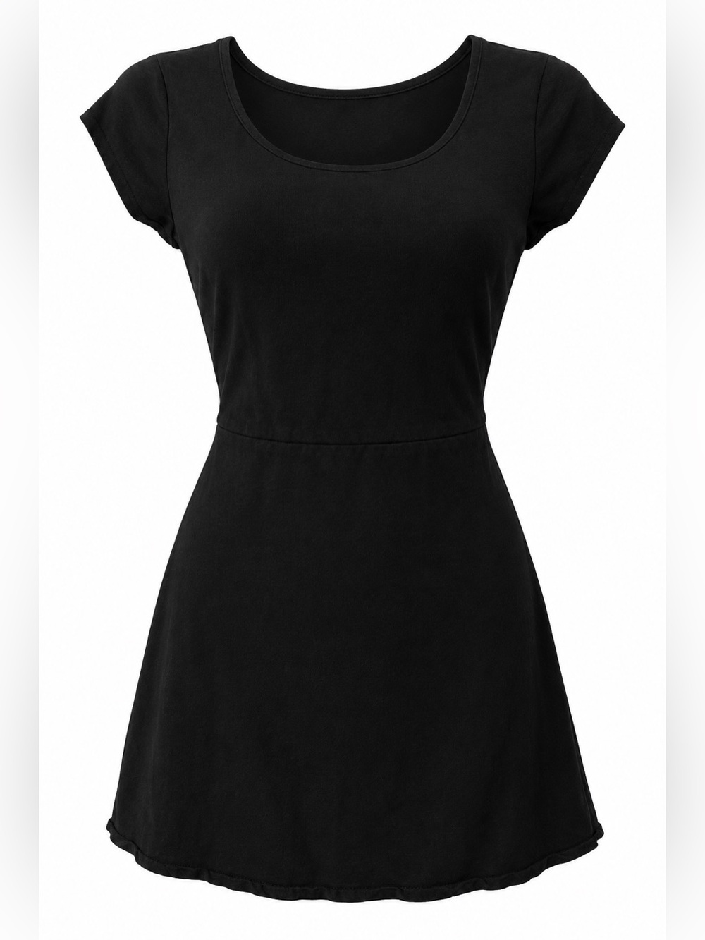 Magazine Black Twist Back Cutout Mini Dress Short Sleeve Size M